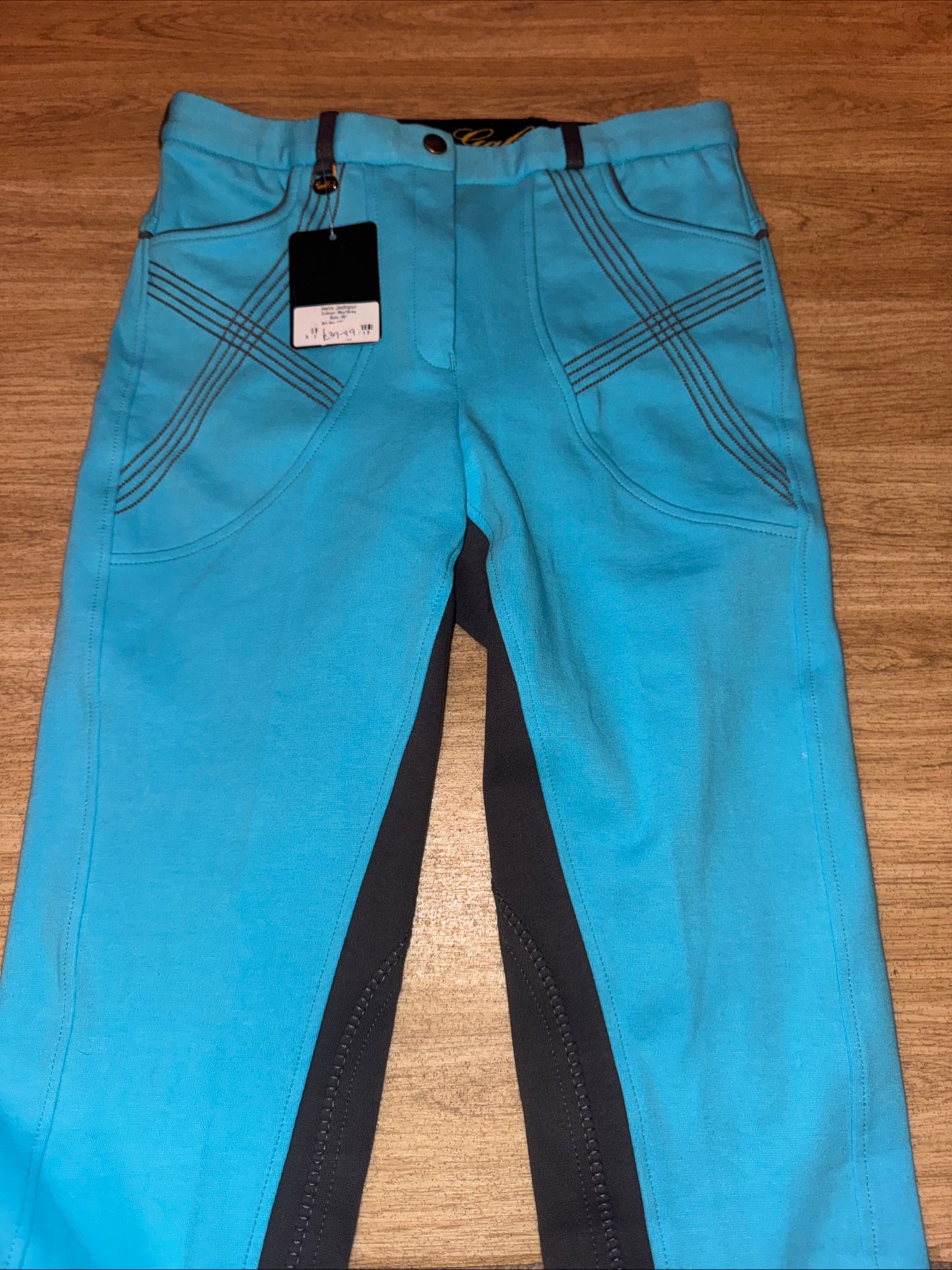 Gallop Helix Turquoise Grey Ladies 30” Jodphurs - RRP £39.99