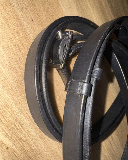 Full Black English Leather Reins #42