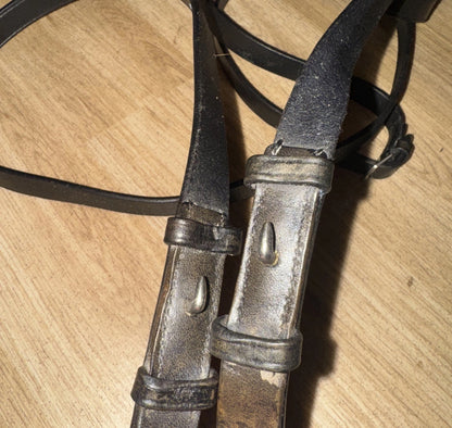 Full Black English Leather Reins #42