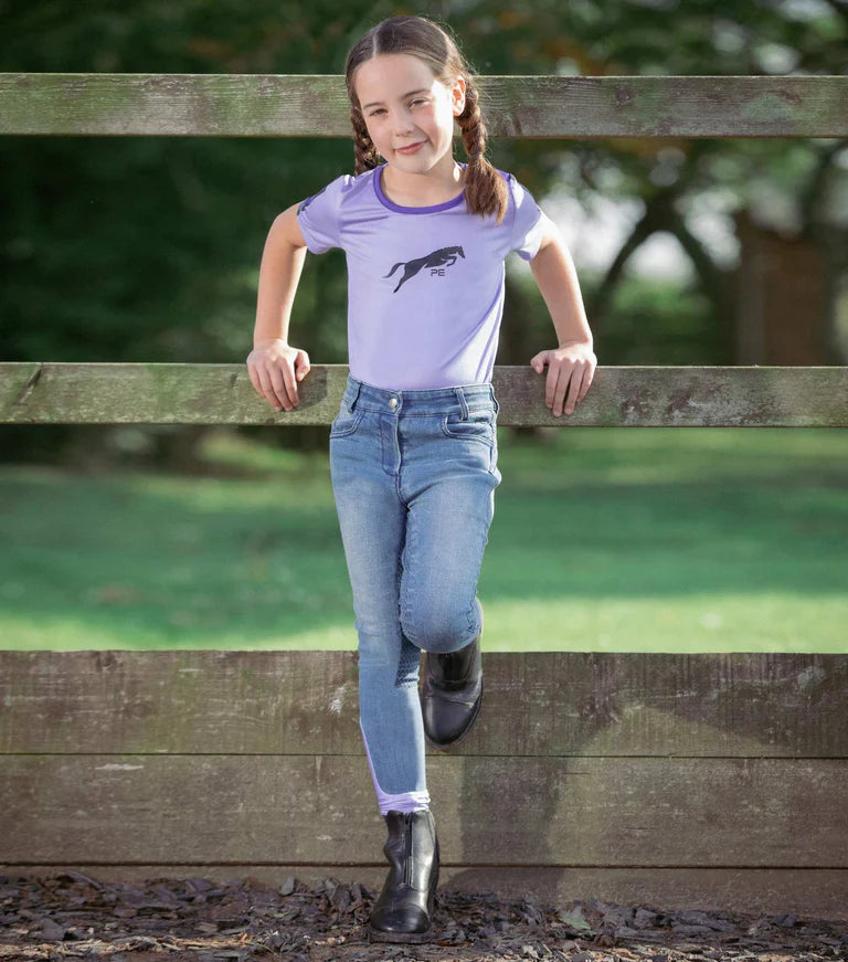 Premier Equine Rocket Girls Denim Riding Breeches 9/10 Yrs