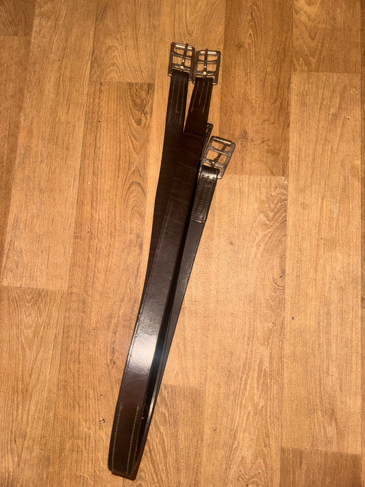 English Leather Havana Two Fold Girth 42” Pony Showing Show Ring Working Hunter