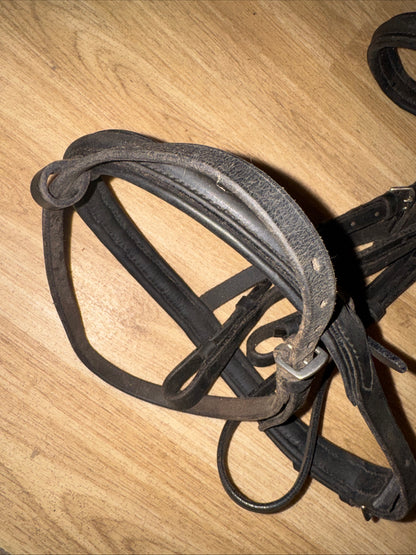 English Leather Black Size Cob Flash Bridle #30 Second Hand Horse Tack