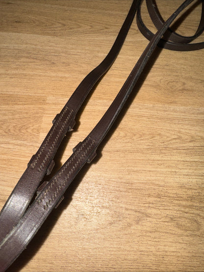 English Leather Havana Pony Size Show Reins #117