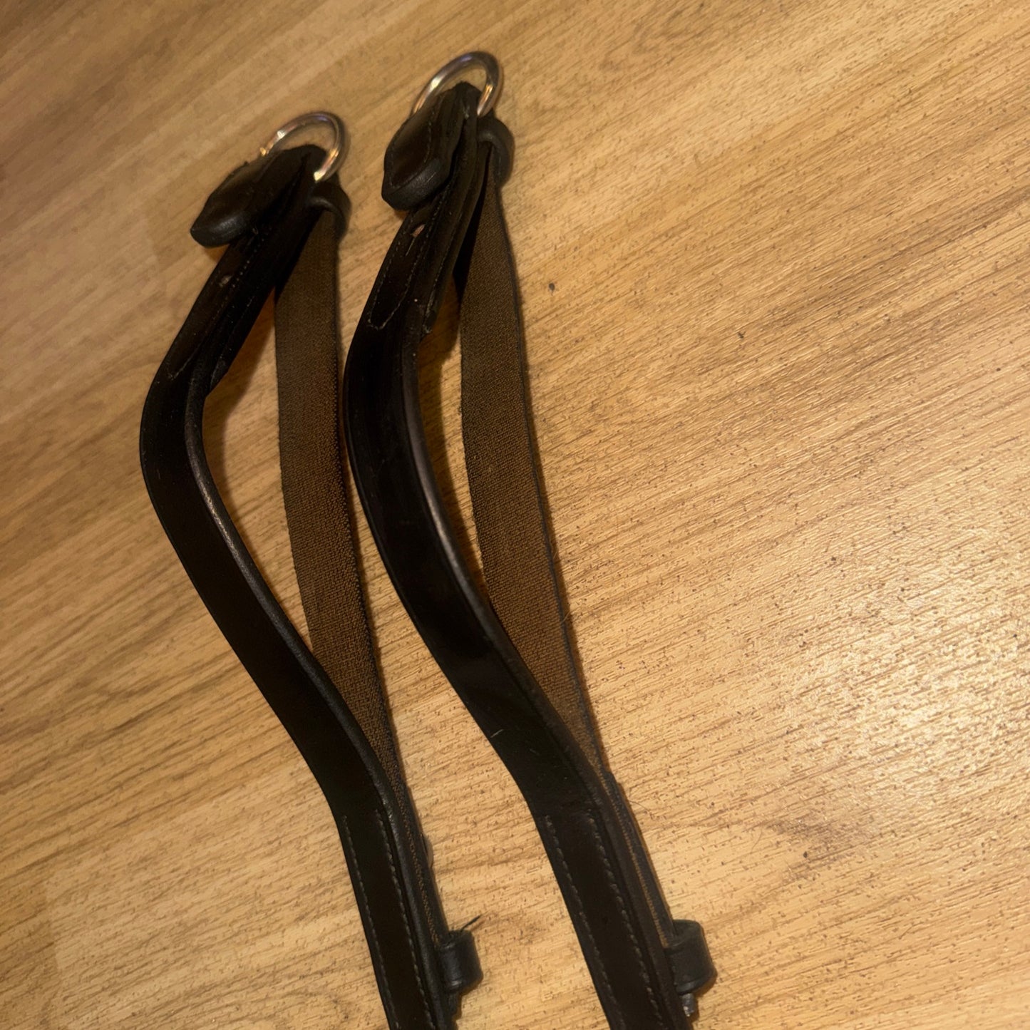 Black Leather Elasticated Flexi Reins - Full #1
