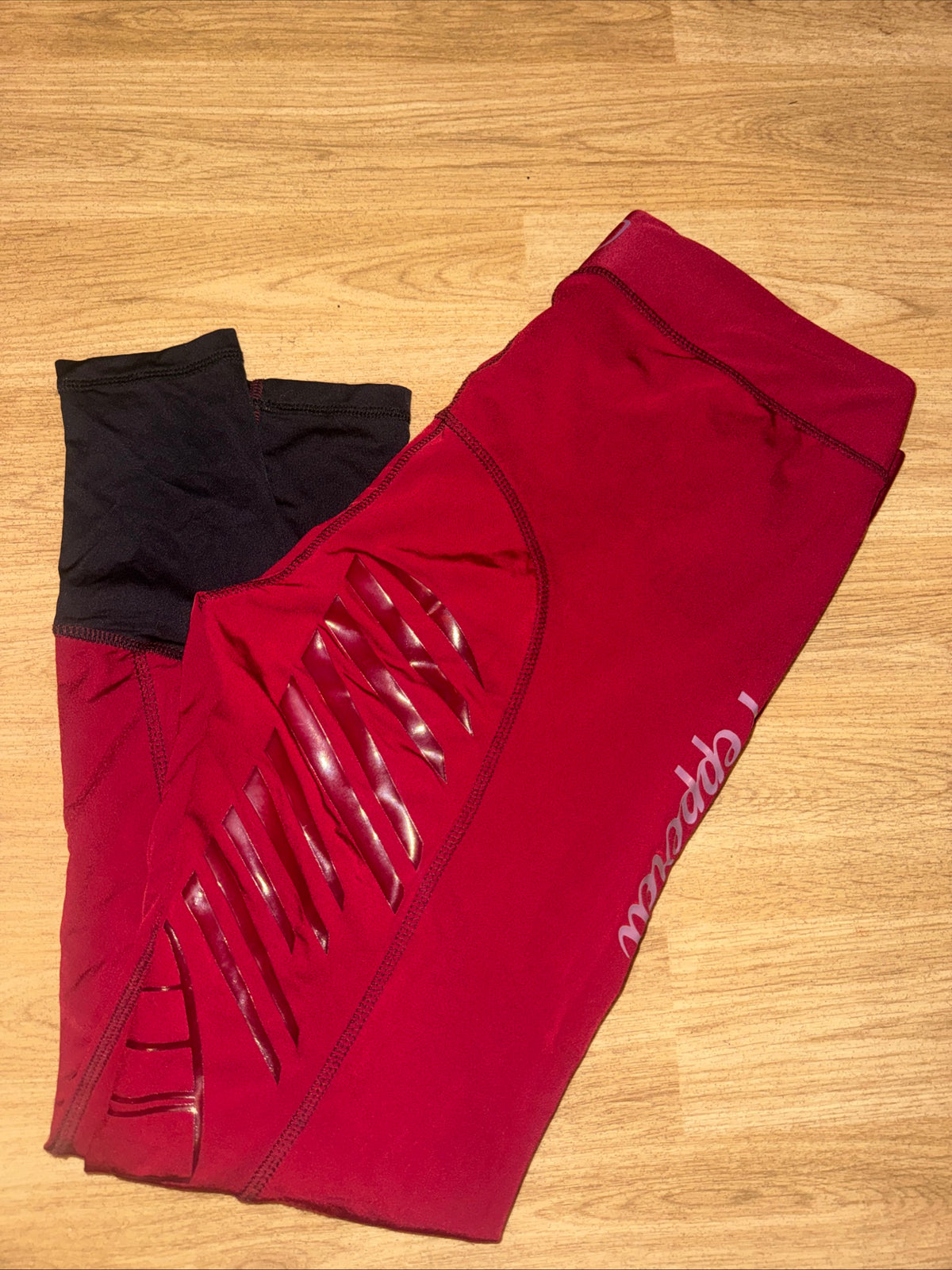 Pepperell Gel Seat Burgandy Red Horse Riding Tights Size 14/16 XXL Fleece Lined