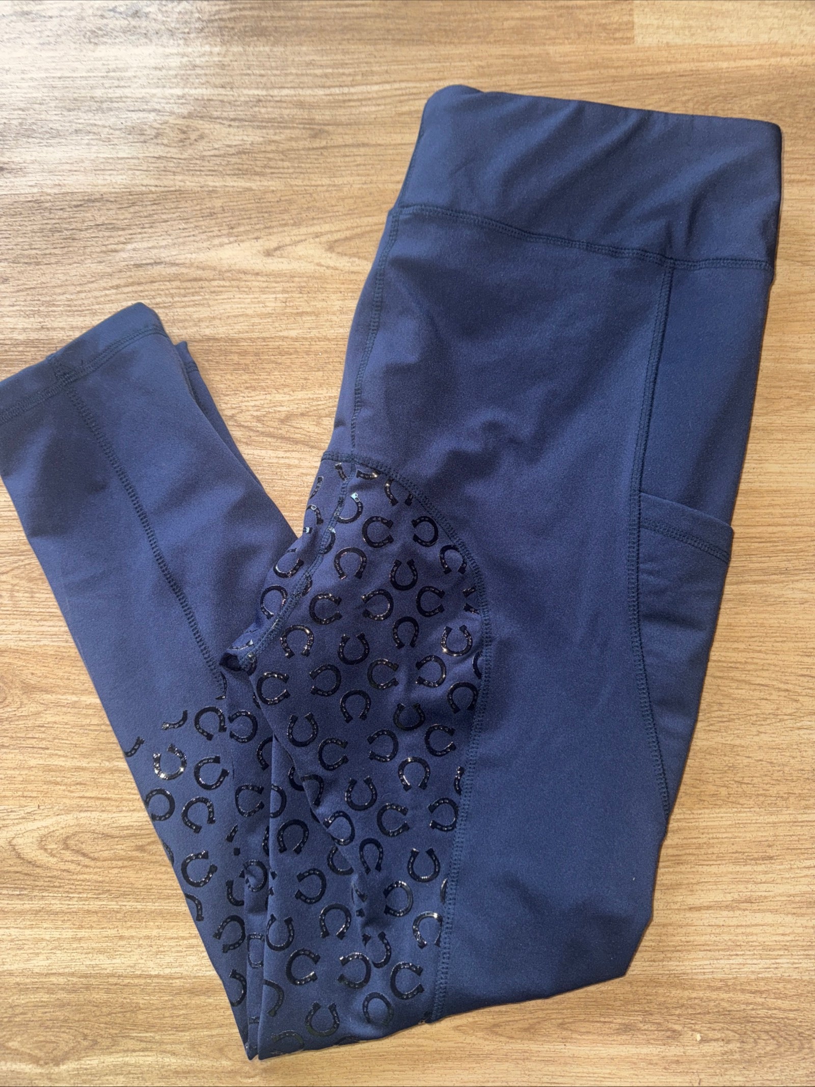 Avon Equine Navy Silicone Tights - Ladies 3XL - Horseshoe Grip