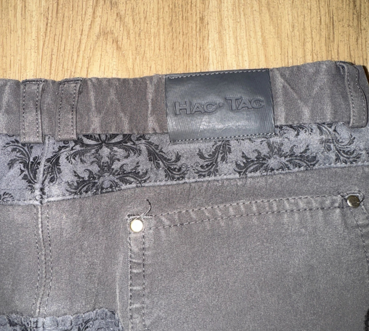 Hac Tac Scroll Seat Grey Breeches 28” 30”