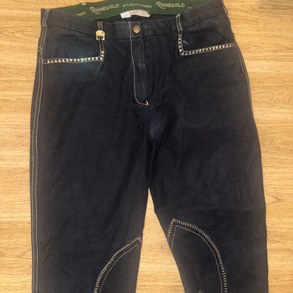 Rhinegold Bling Diamanté Black 30” Breeches
