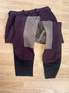 Horze Brown Ladies 30” Suede Seat Breeches - WARM LINED