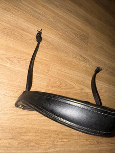 Black Wide Padded Cavason Noseband - MONOCROWN - Double Buckle FULL #5000