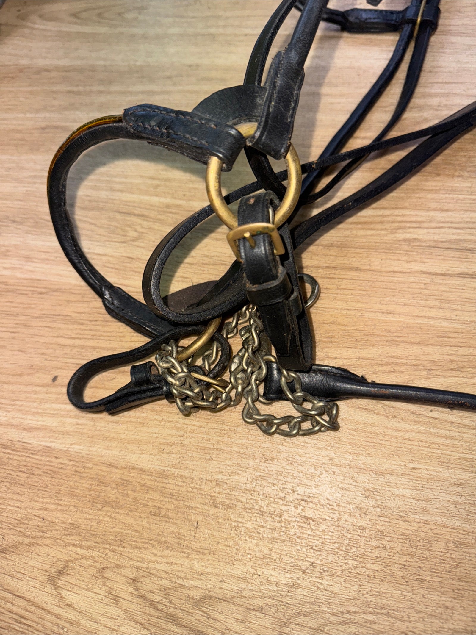 Fine Arab Inhand Bridle - Black Rolled Leather - Free Postage