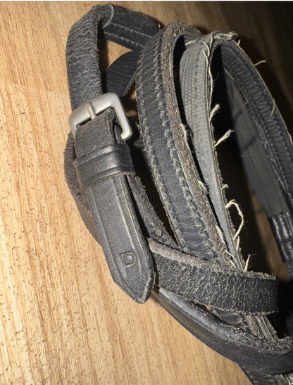 Pony Size Black Half Rubber Lined Reins #65
