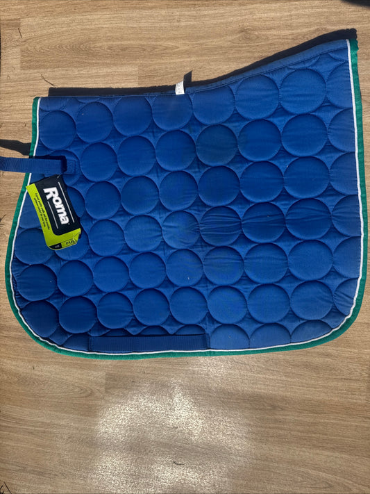 Roma Blue Circle Padded Saddle Pad Full Size Tagged | Second Hand Horse Tack