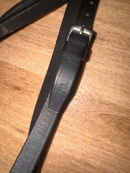 Black Leather Running Martingale – Pony Size #1