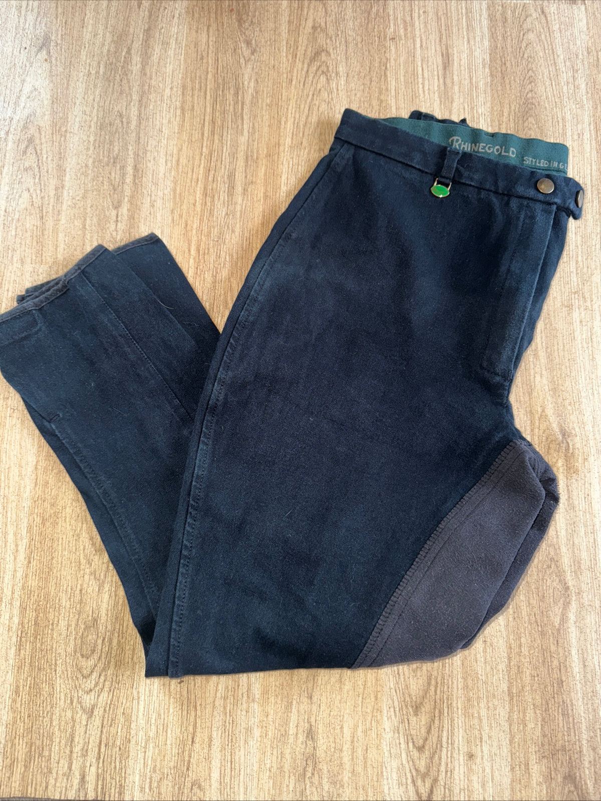 Rhinegold 32” Black Stretch Full Suede Seat Breeches