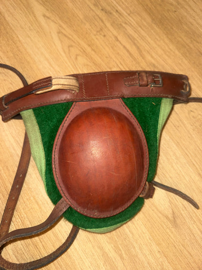 English Leather Green Felt Knee Boots | Size Full