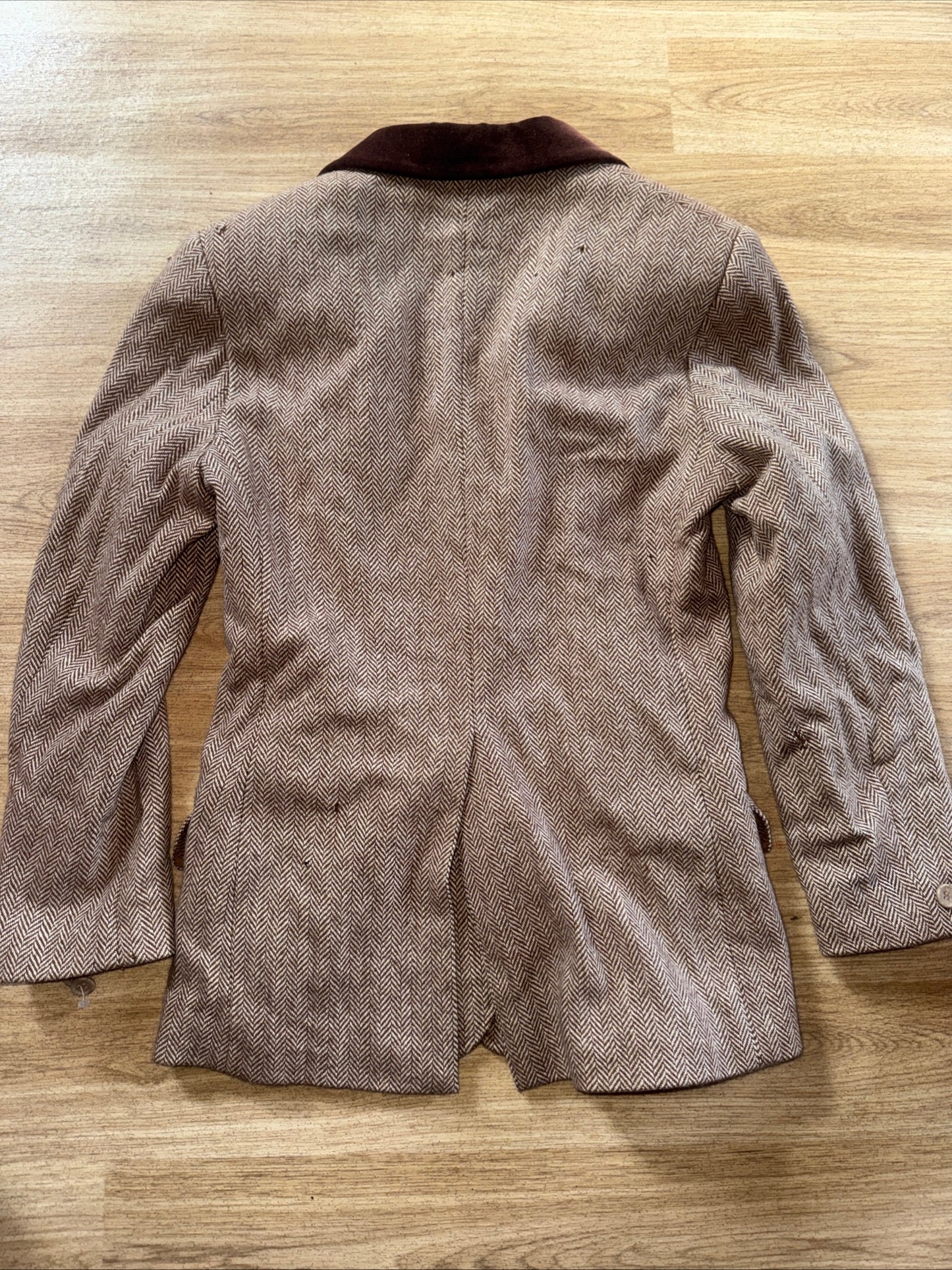 Shires Brown Tweed Show Jacket Junior 30” Velvet Collar #12