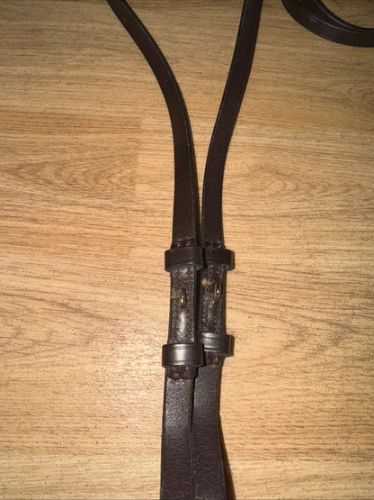 English Leather Havana Pony Size Show Reins #117