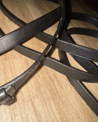 Full Black English Leather Reins #42