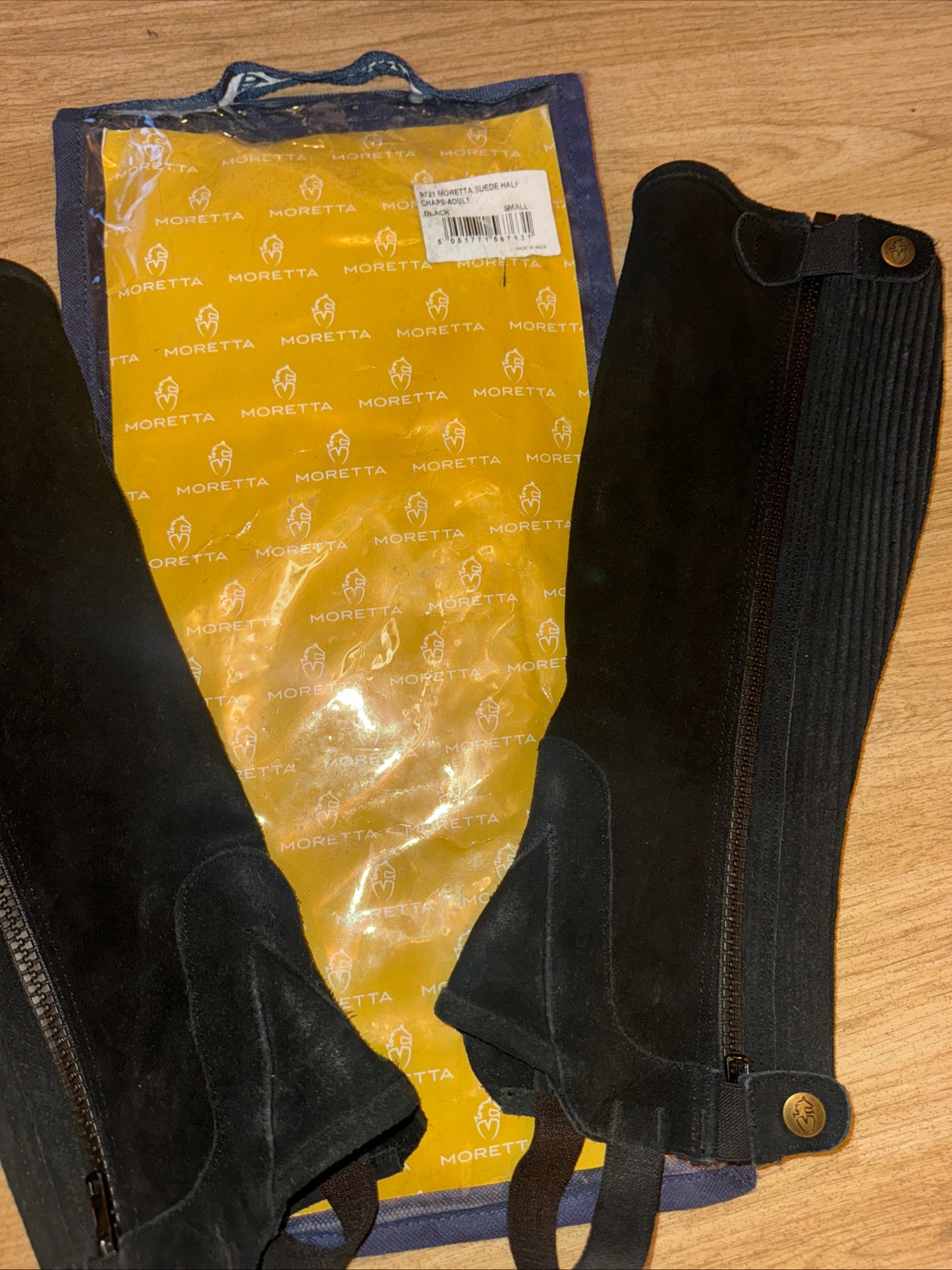 Shires Moretta Black Suede Half Chaps - Ladies Small