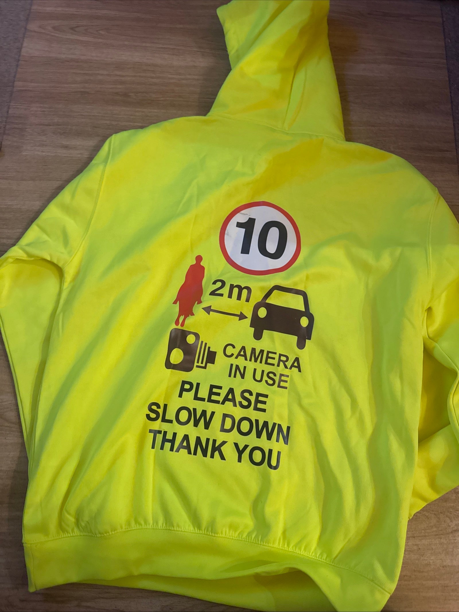 Hi Viz Slow Down For Horses Hoodie - Unisex Large NEW