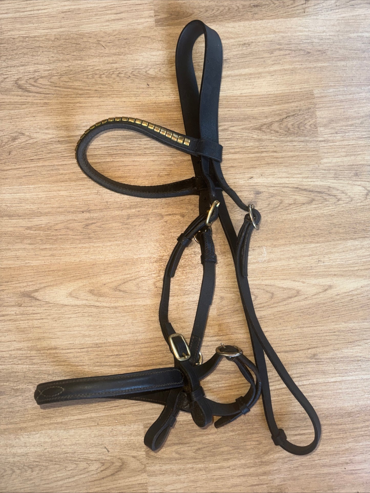 Black Brass Clencher Inhand Bridle Size Full | Second Hand Horse Tack #87