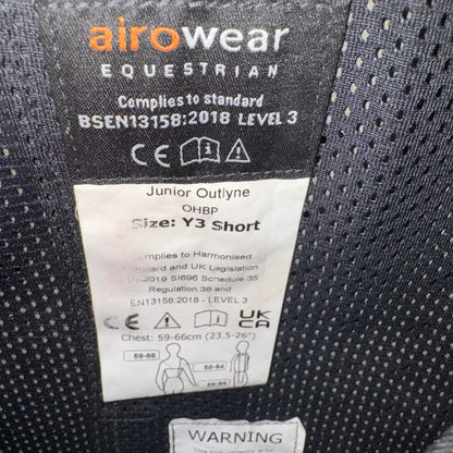 Airowear Junior Outlyne Y3 Short Body Protector 2018