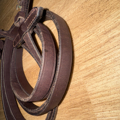 Brown Plain Leather Show Reins – Full Size – 54” #69