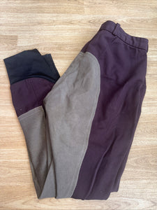Horze Brown Ladies 30” Suede Seat Breeches - WARM LINED