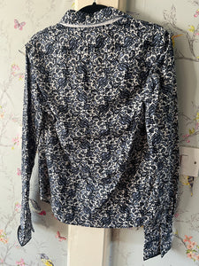 Hv Polo Blue Paisley Print Shirt - Medium