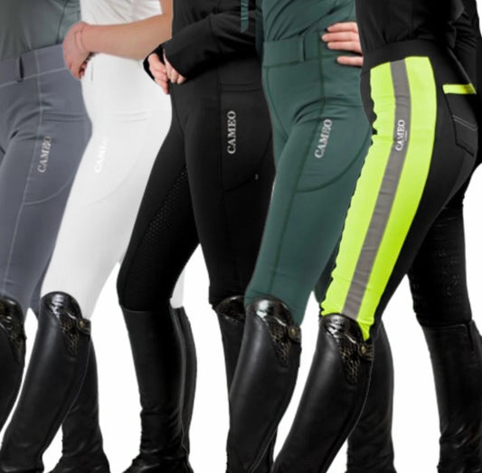 Cameo Thermo Lined Riding Tights - Hunter Green or Hi Viz
