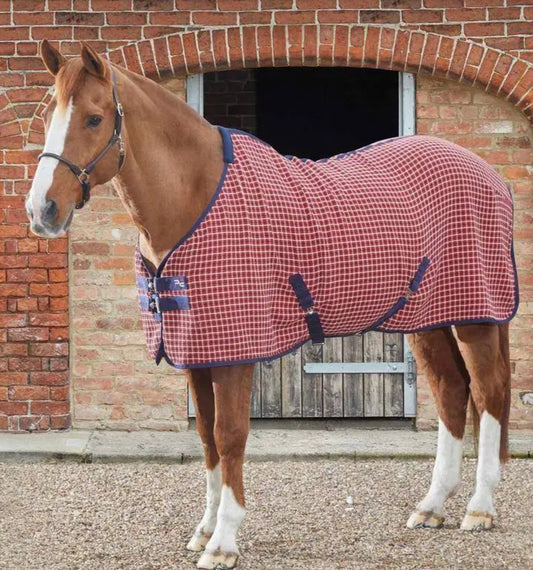 Premier Equine 3D Waffle Cooler Rug - Red Check 5’0 5’3 5’6