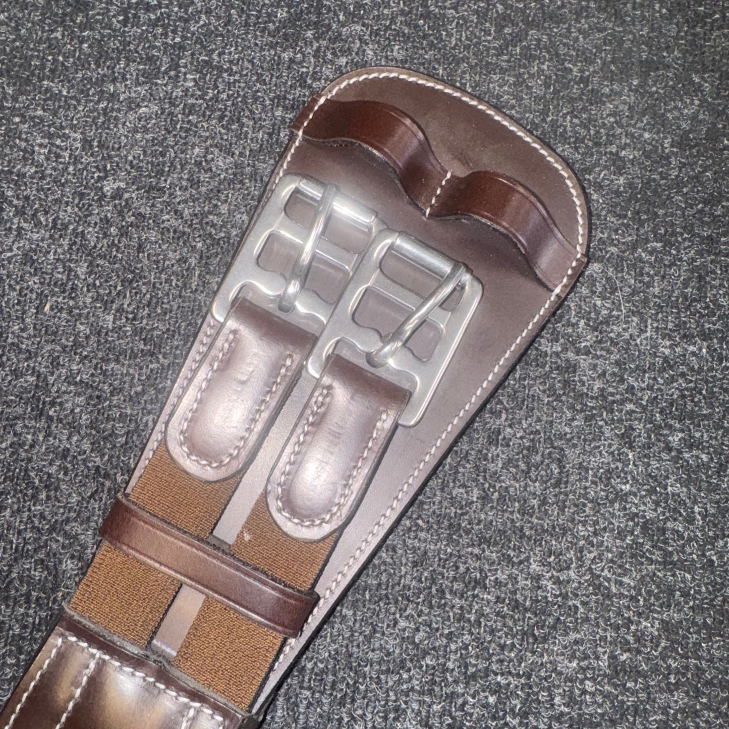 Ecorider 26” Anatomical Brown Leather Girth Dressage Monoflap Saddle Compatible