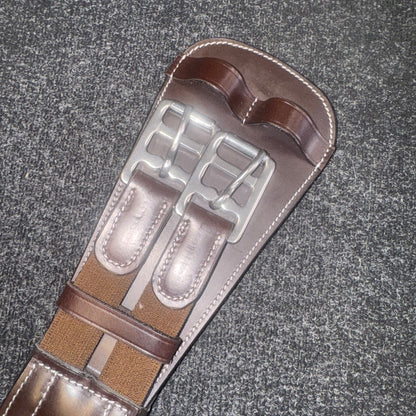 Ecorider 26” Anatomical Brown Leather Girth Dressage Monoflap Saddle Compatible