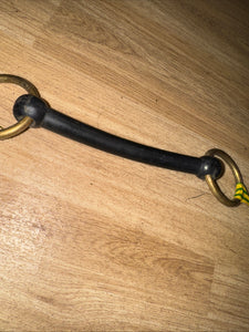 5” Inhand Nylon Snaffle - Brass Rings