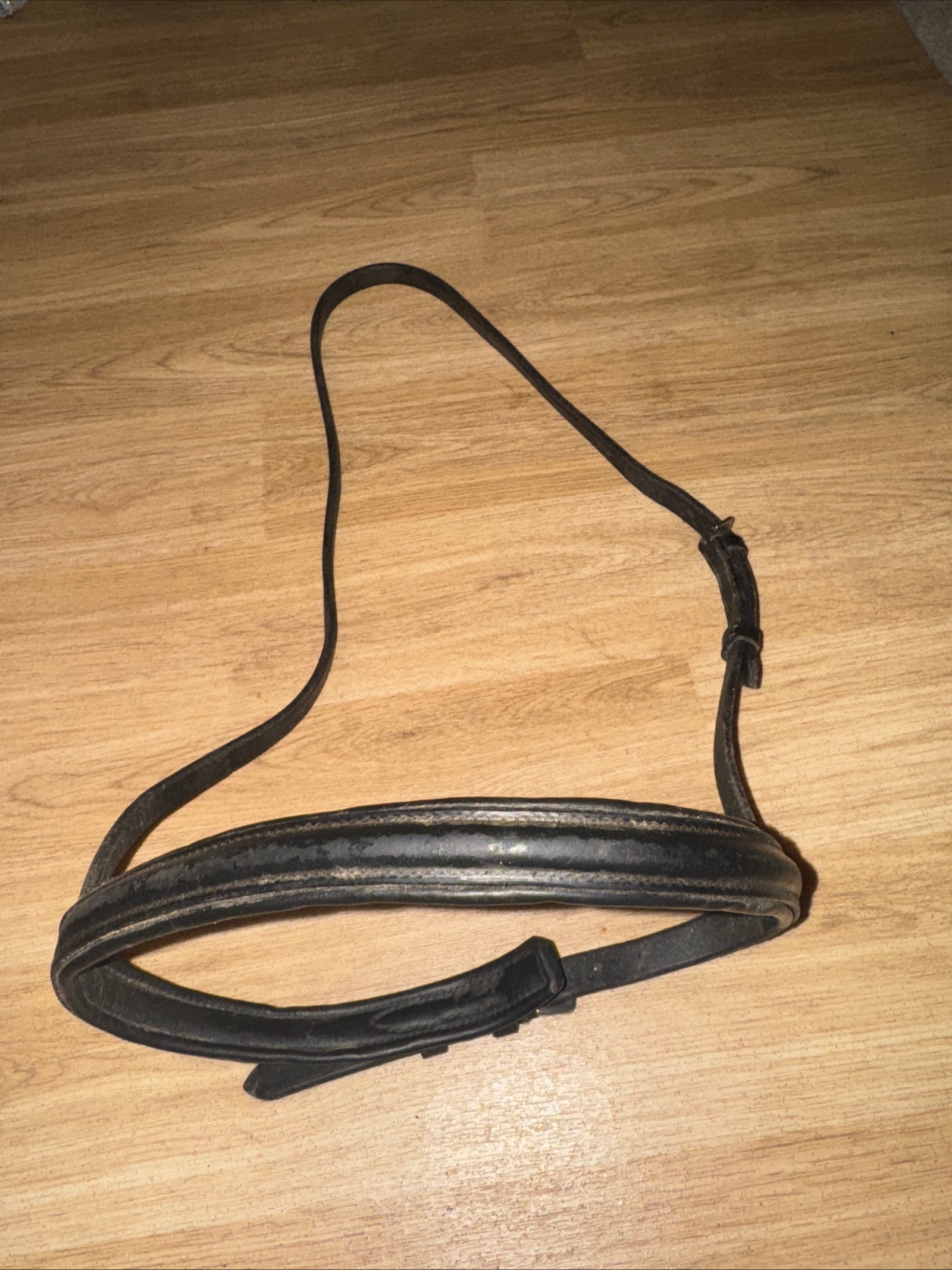 Heritage English Leather Black Full Size Plain Raised Noseband -  Spare #772