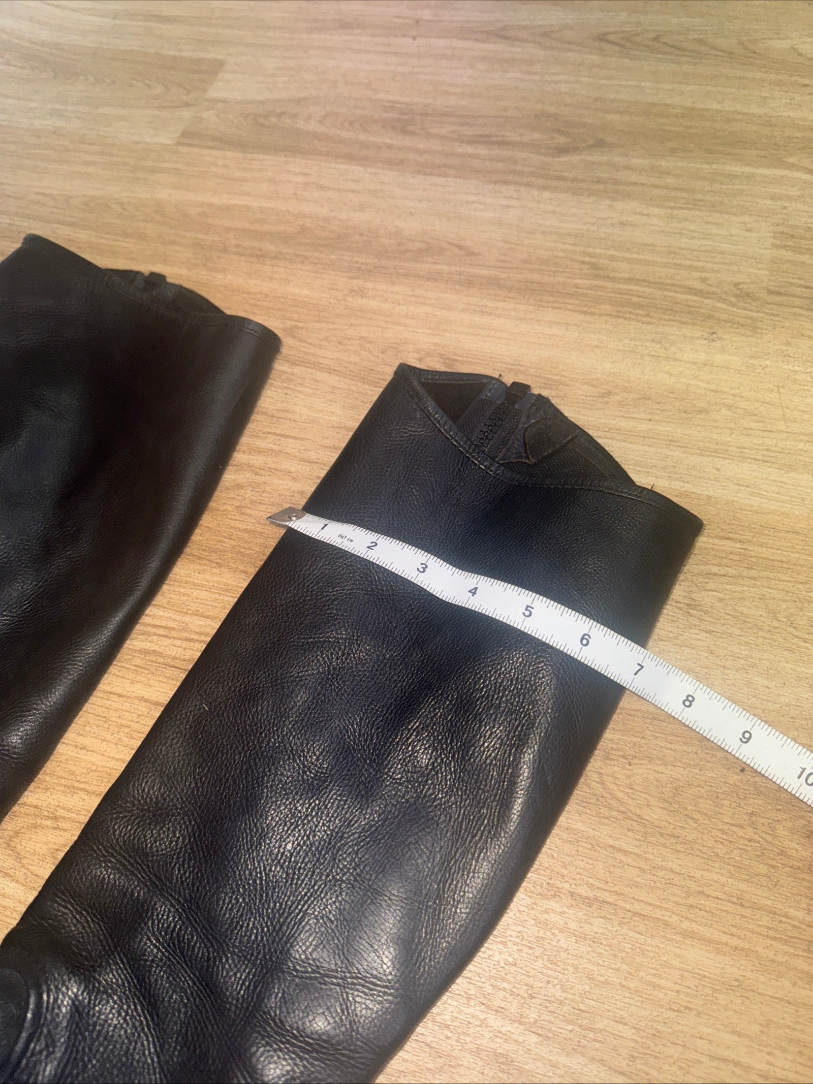 Black Leather Medium Ladies Half Chaps - FREE Post