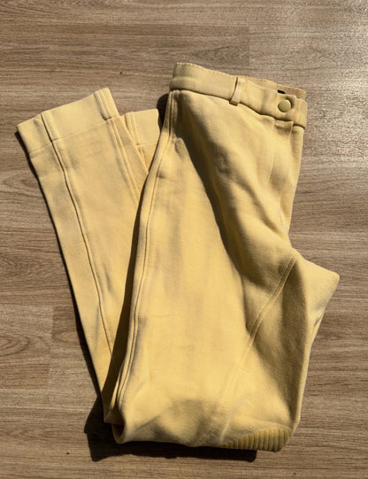 Requisite Soft Cotton Canary Show Jodphurs - SIZE 10 12 - 28” - Gel Knee