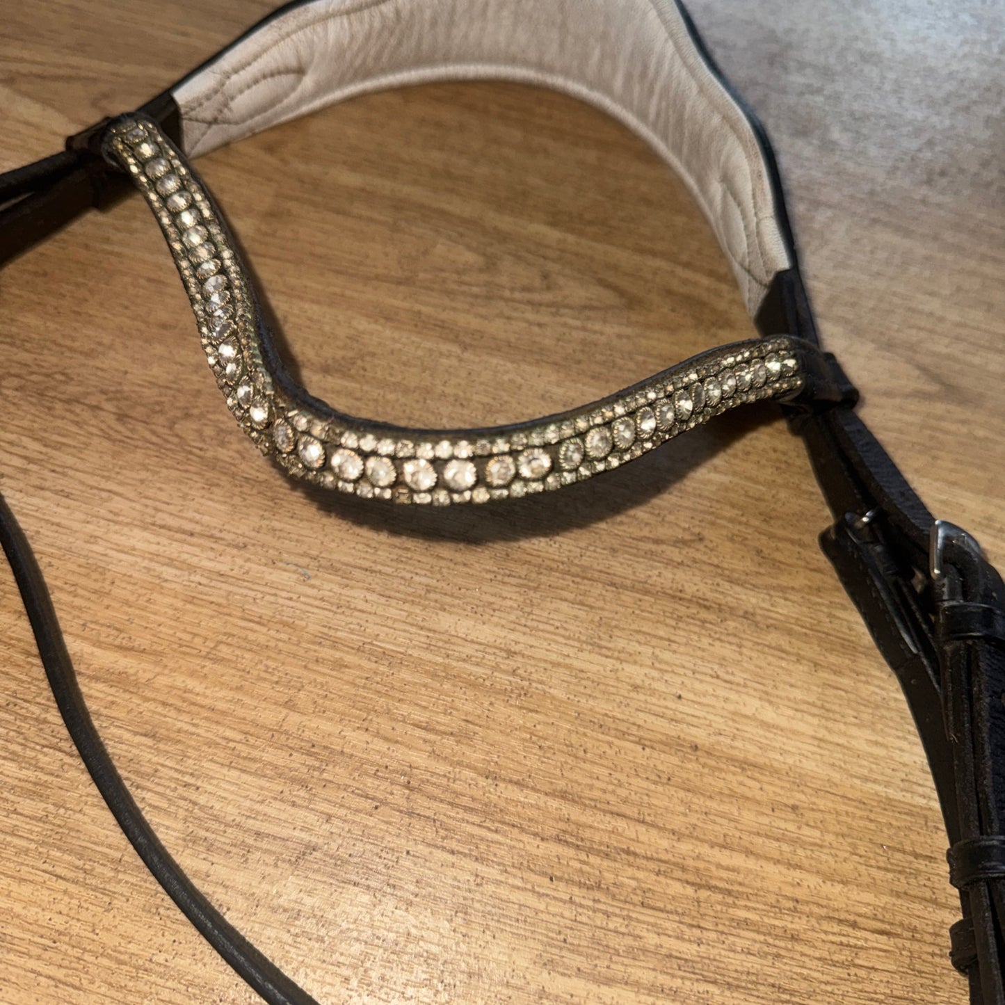 Black Patent Flash Bridle with Diamante Browband – Full #81