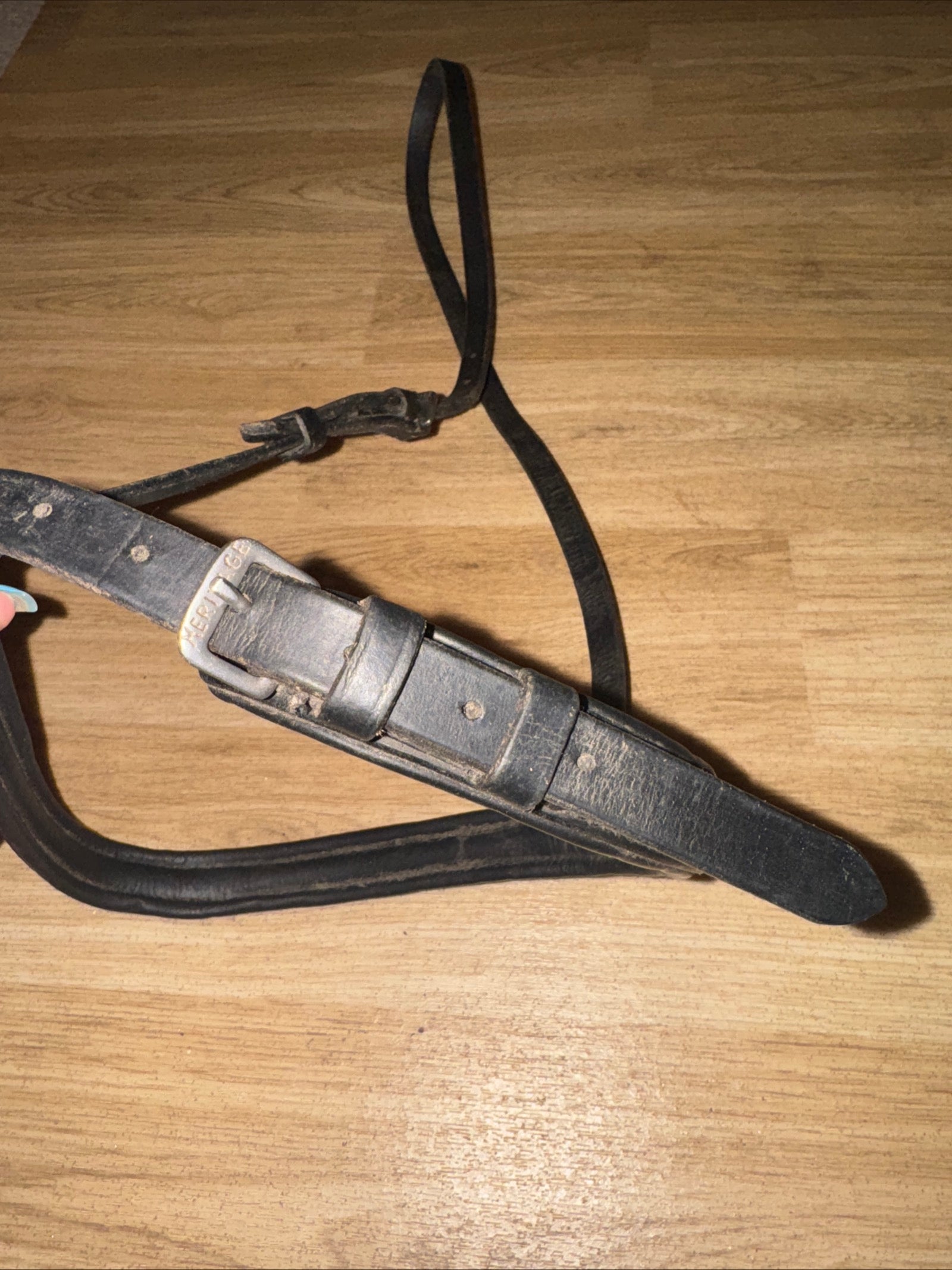 Heritage English Leather Black Full Size Plain Raised Noseband -  Spare #772