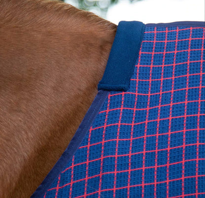 Premier Equine 3D Waffle Cooler Rug - Navy Check 5’3