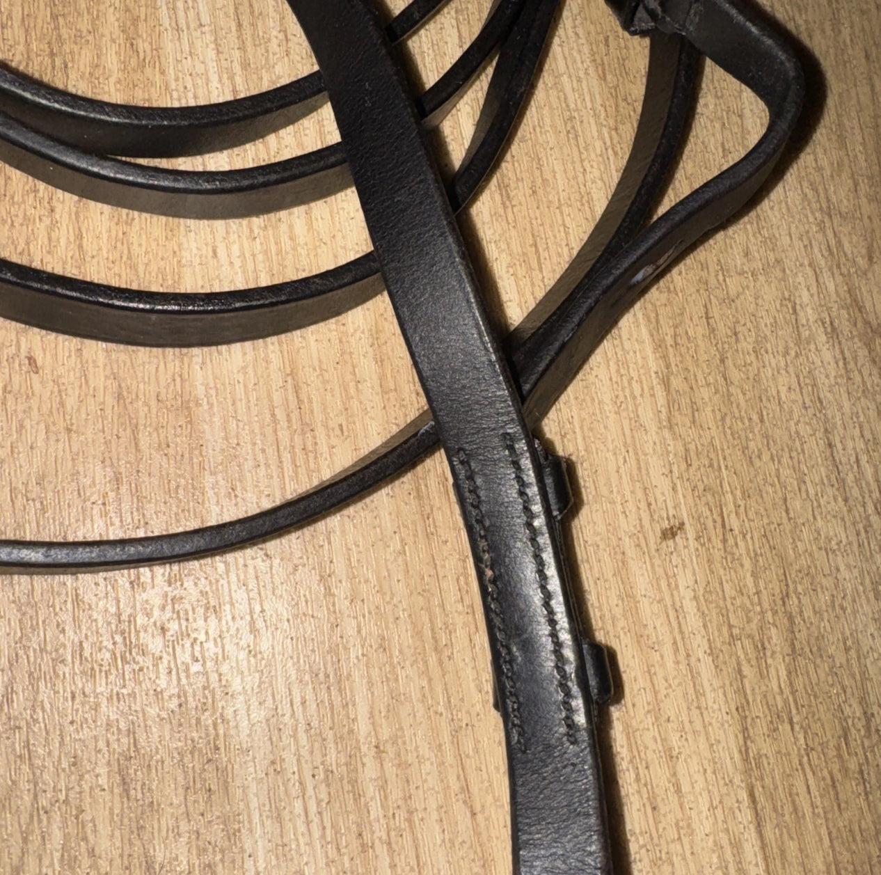 Full Black English Leather Plain Reins #43