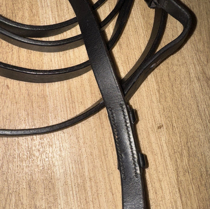 Full Black English Leather Plain Reins #43