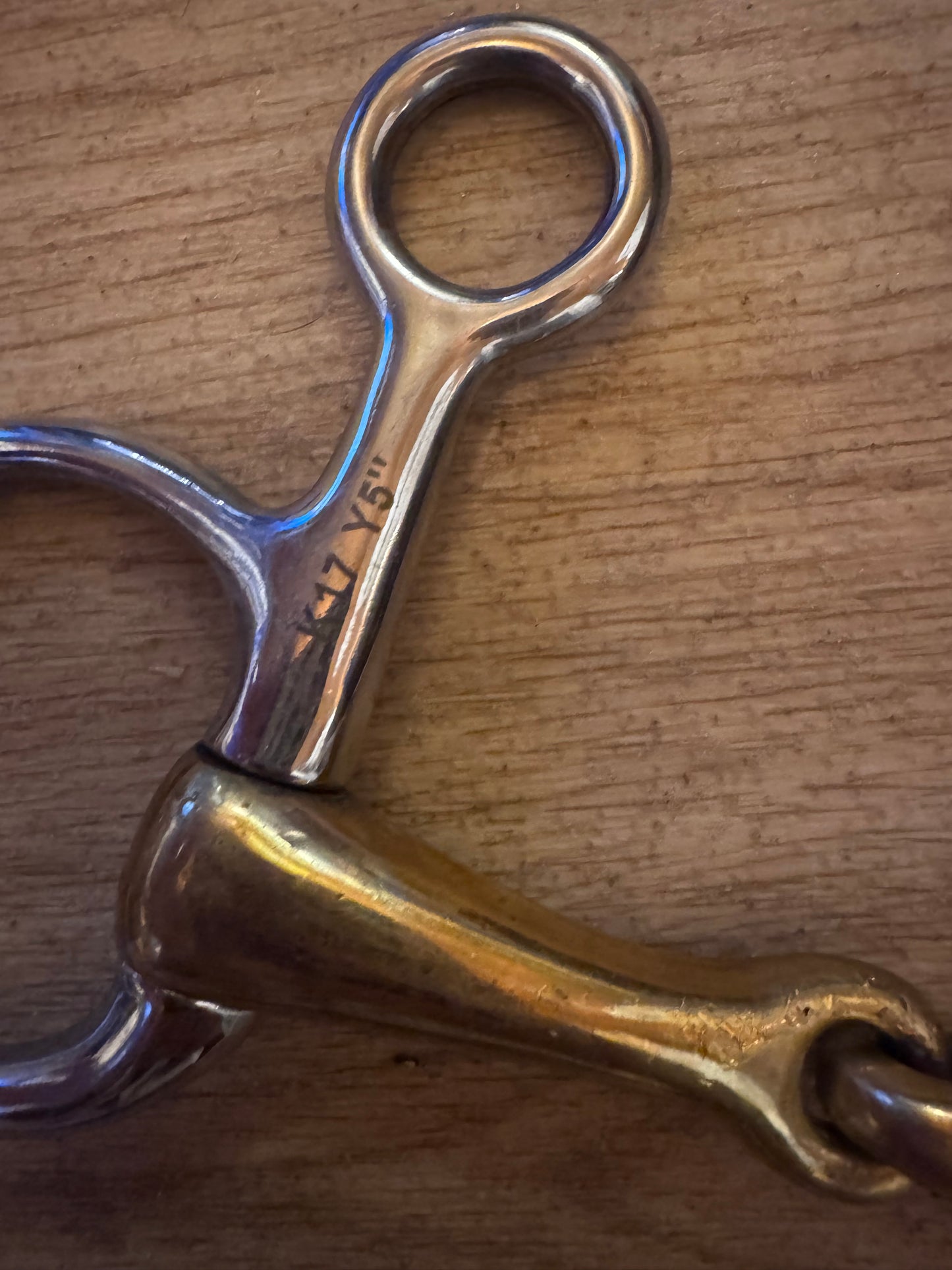5” Gold Coloured Hanging Cheek Snaffle