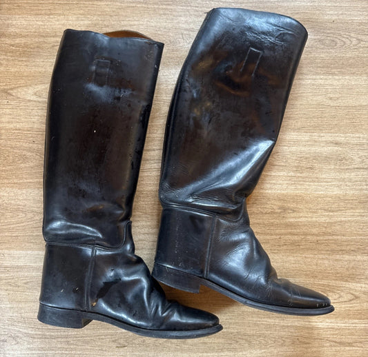Marlborough Black Hunting Dressage Riding Boots - Size 6.5