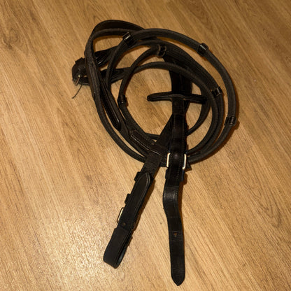 Kieffer Continental Webbing Black Reins Full Size 54” | Second Hand Tack #777