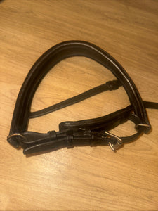 Black Wide Padded Cavason Noseband - MONOCROWN - Double Buckle FULL #5000