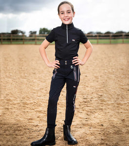 Premier Equine Mini Ralla Girl's Full Seat Gel Riding Breeches - Black or Navy