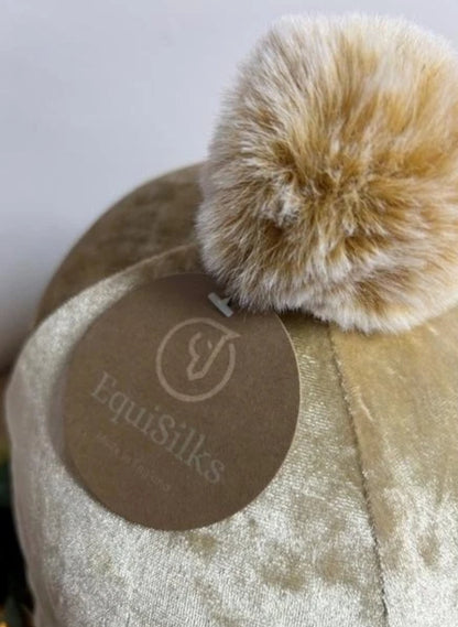 EQUISILKS CRUSH VELOUR CHAMPAGNE HAT COVER