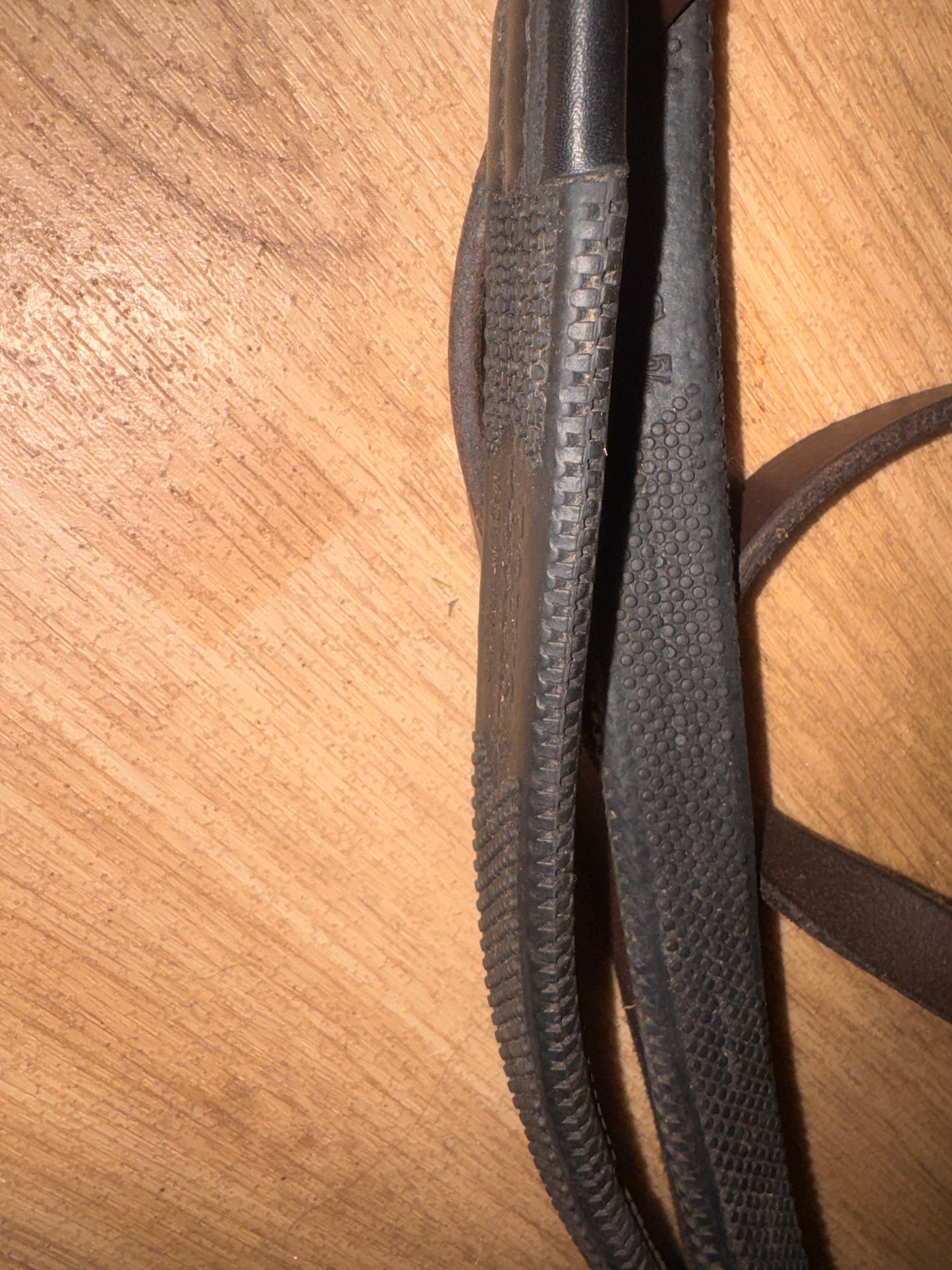 English Leather Brown Flash Bridle & Reins 5”  Snaffle Size Full #98
